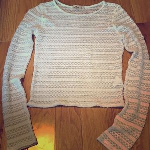 White lace long sleeved shirt